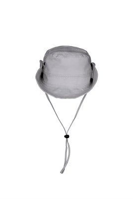  Fonem Unisex Yanları Çıtçıtlı Katlanabilen %100 Pamuk Safari Şapka Fo 7069 Gri