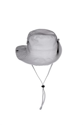  Fonem Unisex Yanları Çıtçıtlı Katlanabilen %100 Pamuk Safari Şapka Fo 7069 Gri