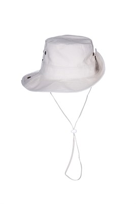  Fonem Unisex Yanları Çıtçıtlı Katlanabilen %100 Pamuk Safari Şapka Fo 7069 Taş Rengi
